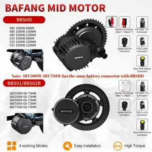 BAFANG EBike Mid Drive Motor 3  Conversion Kits