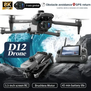 New Professional D12 GPS Drone FPV Obstacle Avoidance