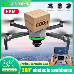 S155 Pro Max Drone 5G GPS 8K HD, 3-Aixs-Gimbal, 360 Obstacle Avoidance, 500g Load