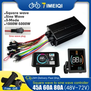45A 60A 80A EBike Controller Sine Wave Square Wave No Hall Controller for 1500W-5000W EBike/Scooter